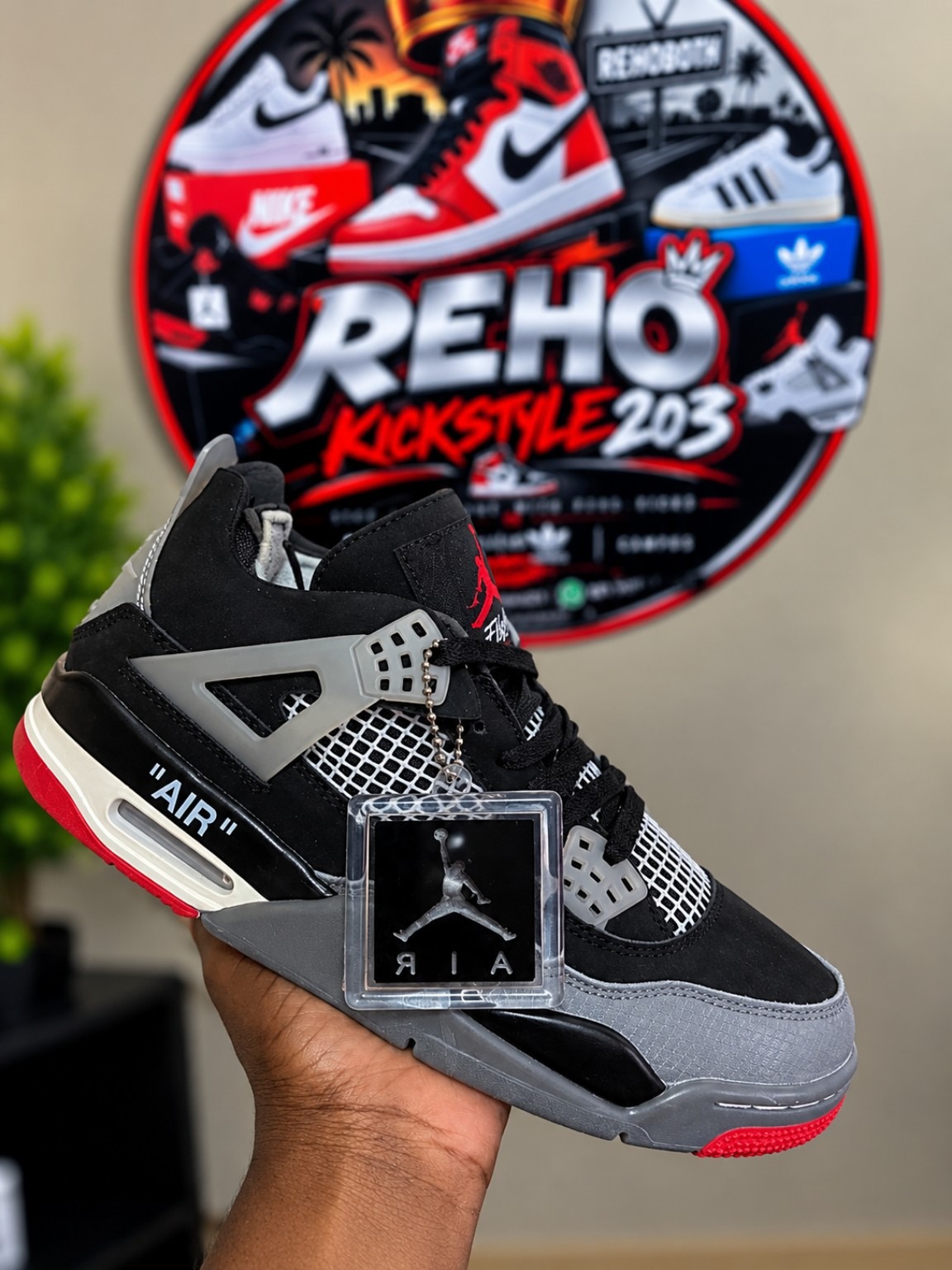 Black, grey and red sneaker style